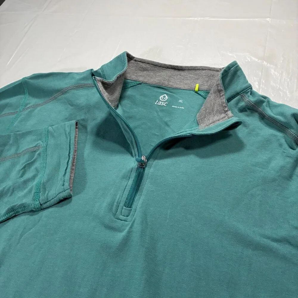 Tasc Men's XL Teal Carrollton Lightweight Quarter-Zip Long Sleeve Pullover